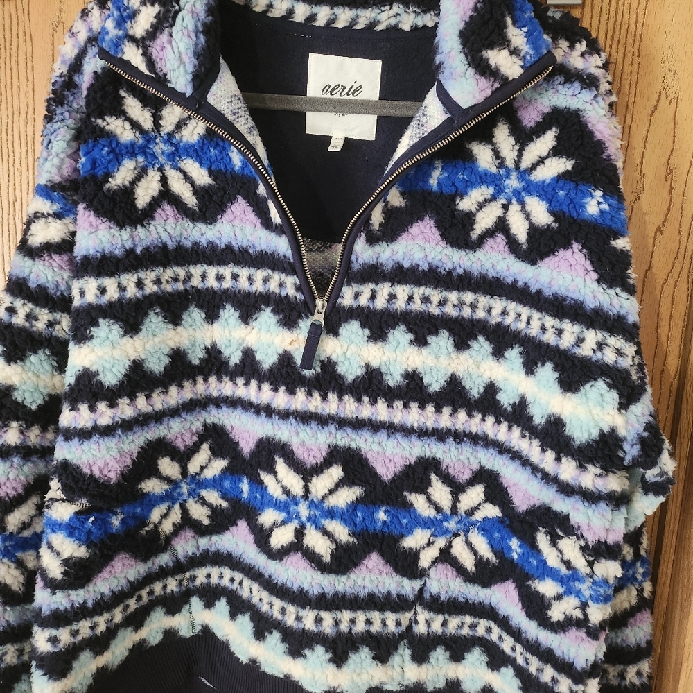 Aerie sherpa pullover sweater nwot